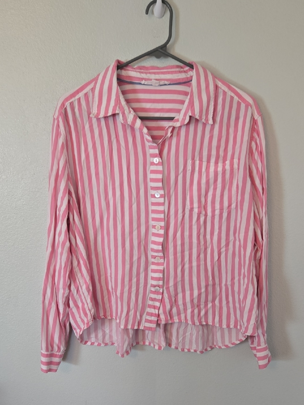 Jane + Delancey | Pink Striped Long Sleeve Button Down Shirt Size XL